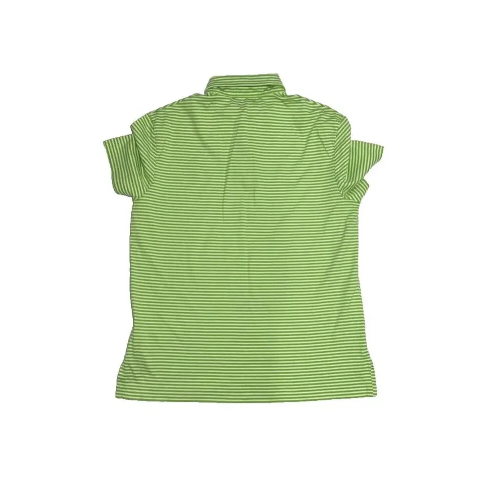 Polo Ralph Lauren Pima Cotton Striped Polo Shirt Men’s M Lime Green White